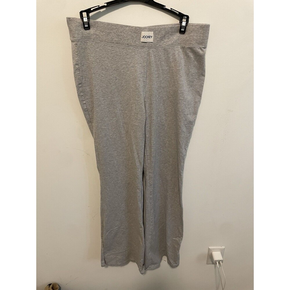Jockey Women Size M Gray Solid Cotton Spandex Jersey Ankle Leggings